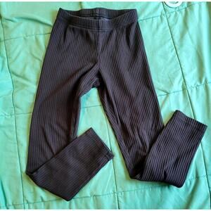 Women's Ribbed Black Leggings